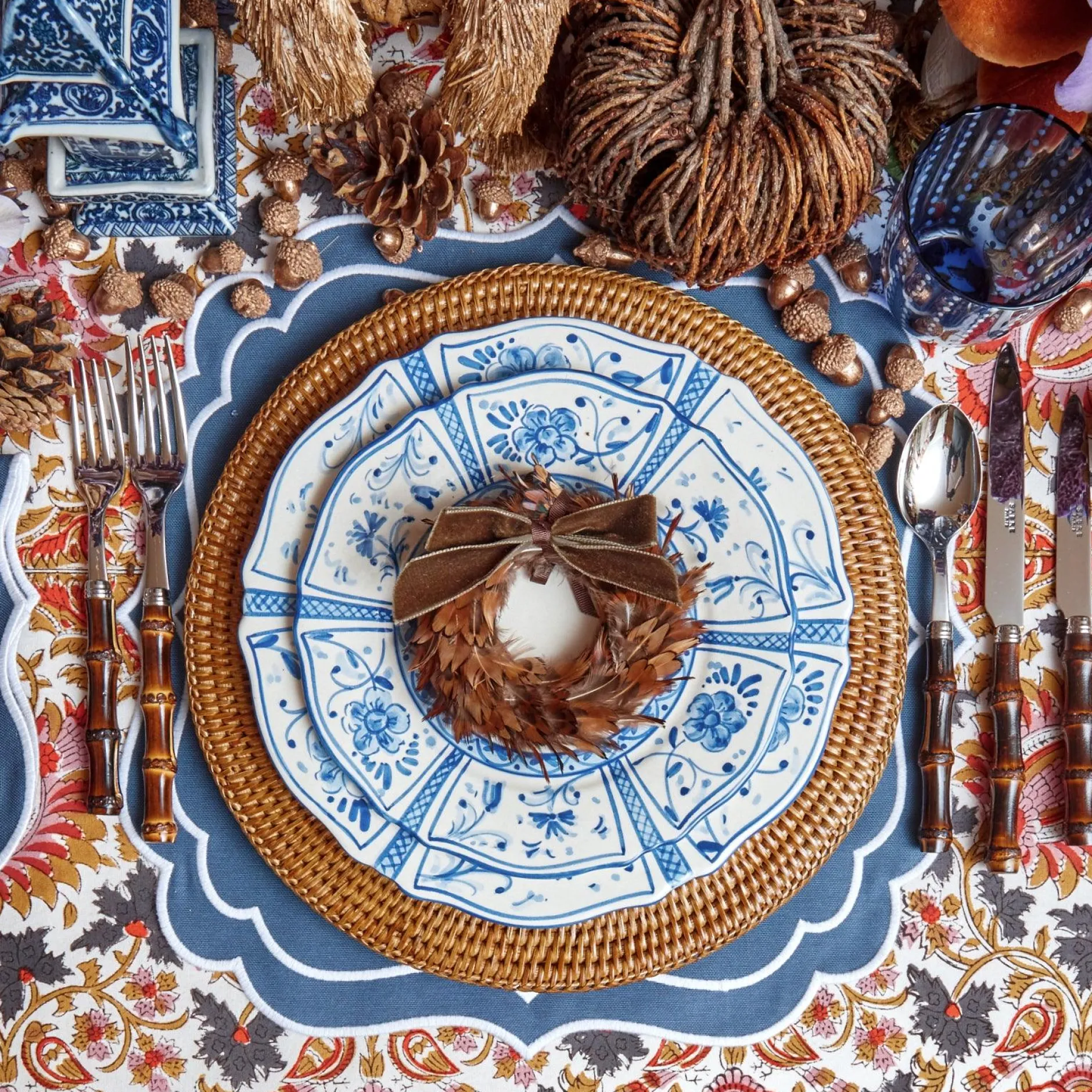 Best Mrs. Alice Agatha Blue Placemats (Set Of 4)