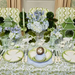 Outlet Mrs. Alice Alathea Blue & Green Linen Placemats (Set Of 4)
