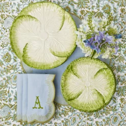Discount Mrs. Alice Alathea Blue & Green Linen Napkins (Set Of 4)