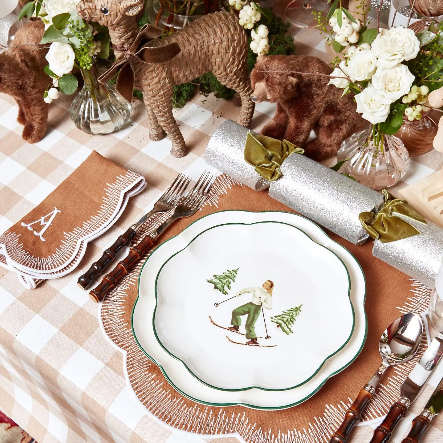 Mrs. Alice Alathea Caramel Linen Placemats & Napkins (Set Of 4)