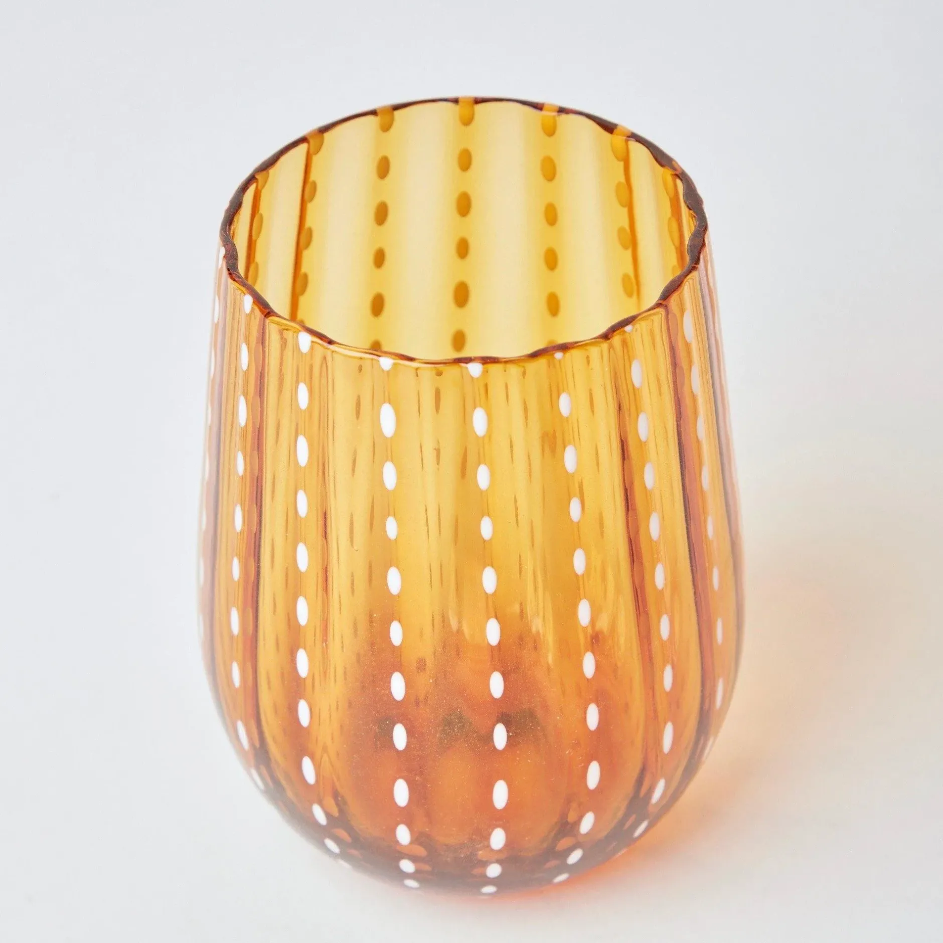Sale Mrs. Alice Amber Speckle Water Glasses