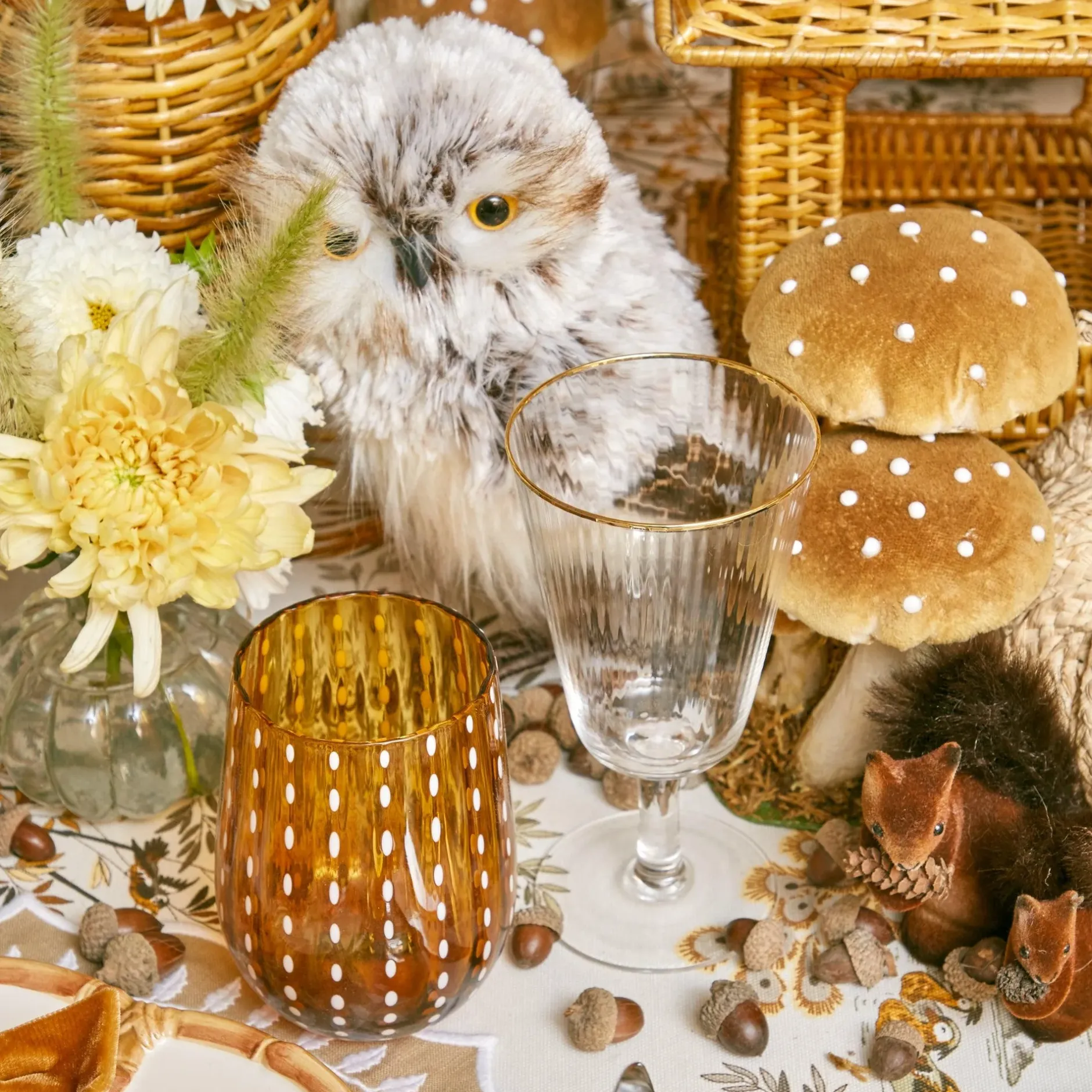 Sale Mrs. Alice Amber Speckle Water Glasses