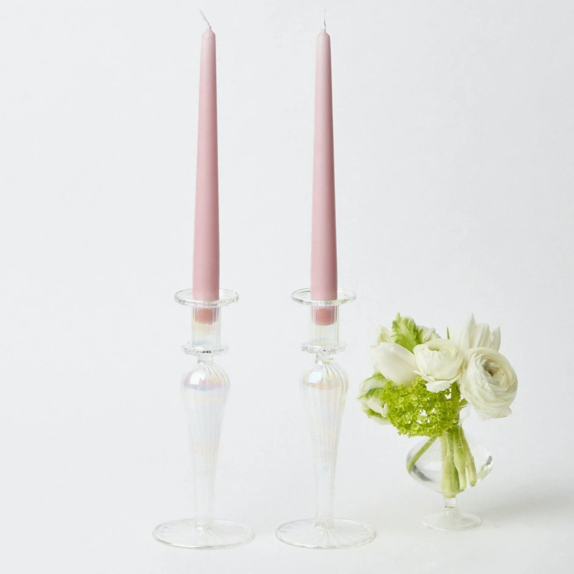 Mrs. Alice Amelie Clear Candle Holders (Pair)