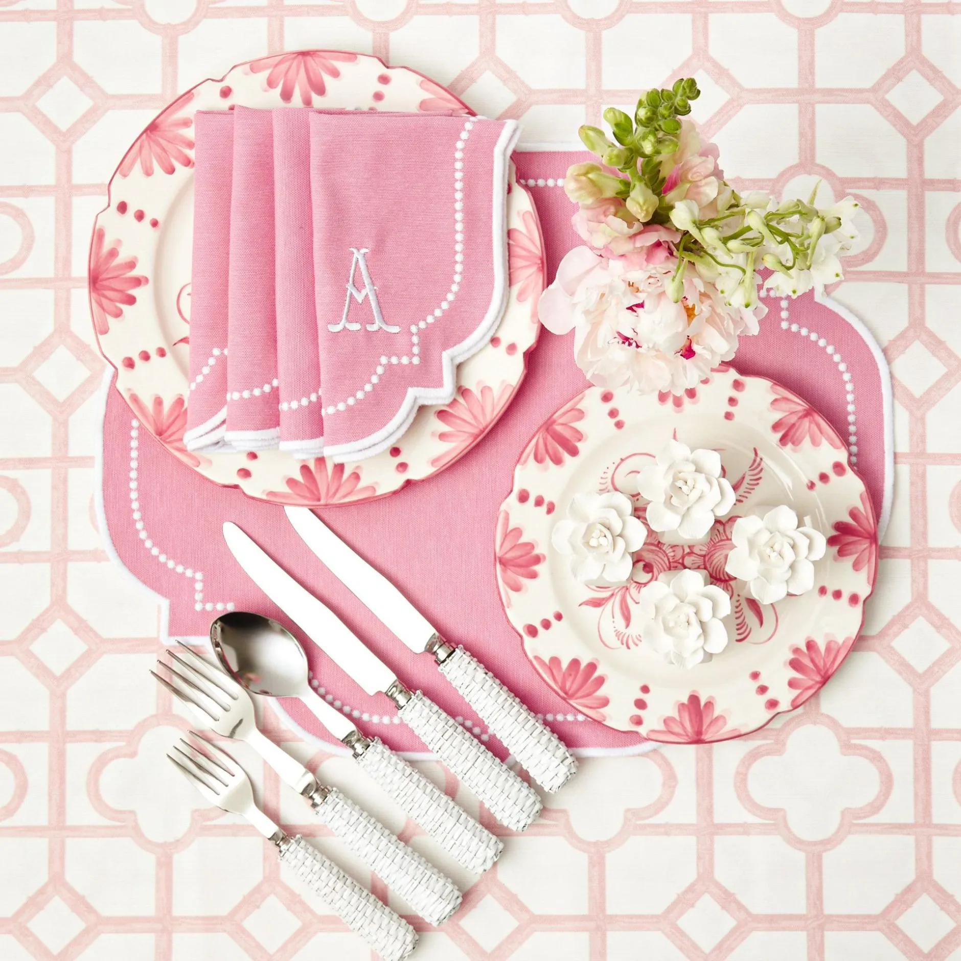 Outlet Mrs. Alice Amelie Pink Placemats (Set Of 4)