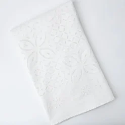 Sale Mrs. Alice Applique White Tablecloth