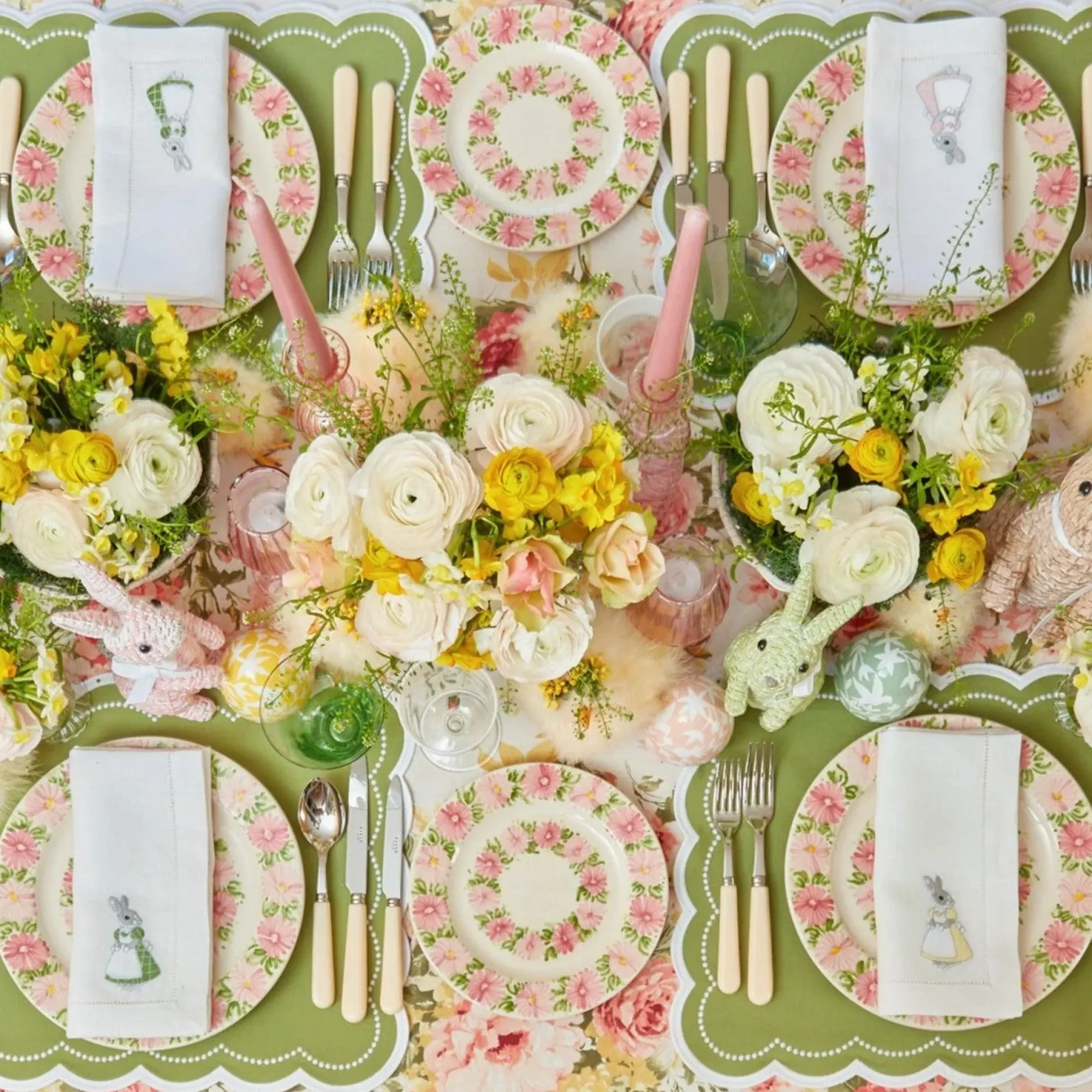 Discount Mrs. Alice Assorted White Linen Rabbit Napkins (Set Of 4)