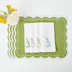 Discount Mrs. Alice Assorted White Linen Rabbit Napkins (Set Of 4)