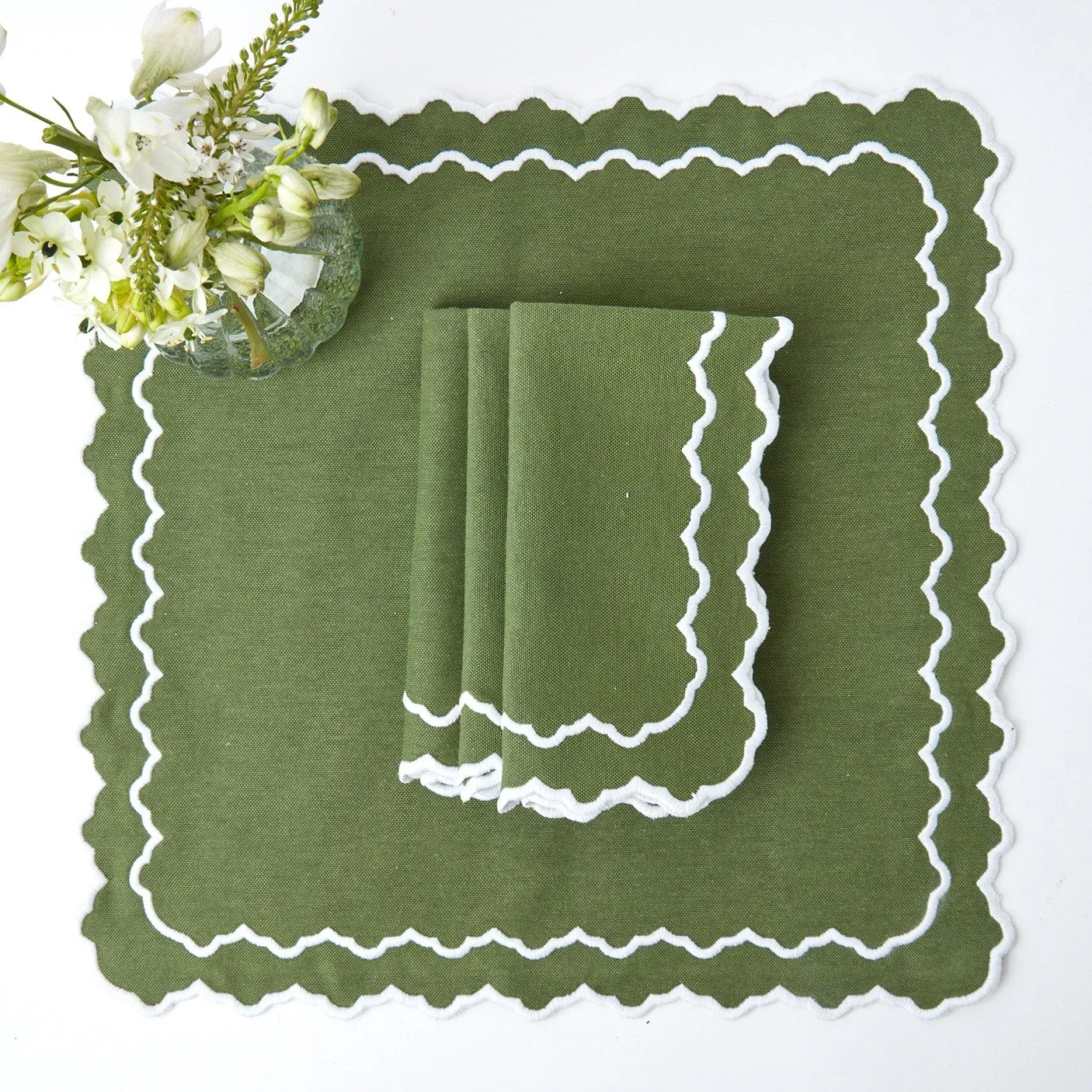 New Mrs. Alice Beatrice Forest Green Napkins (Set Of 4)