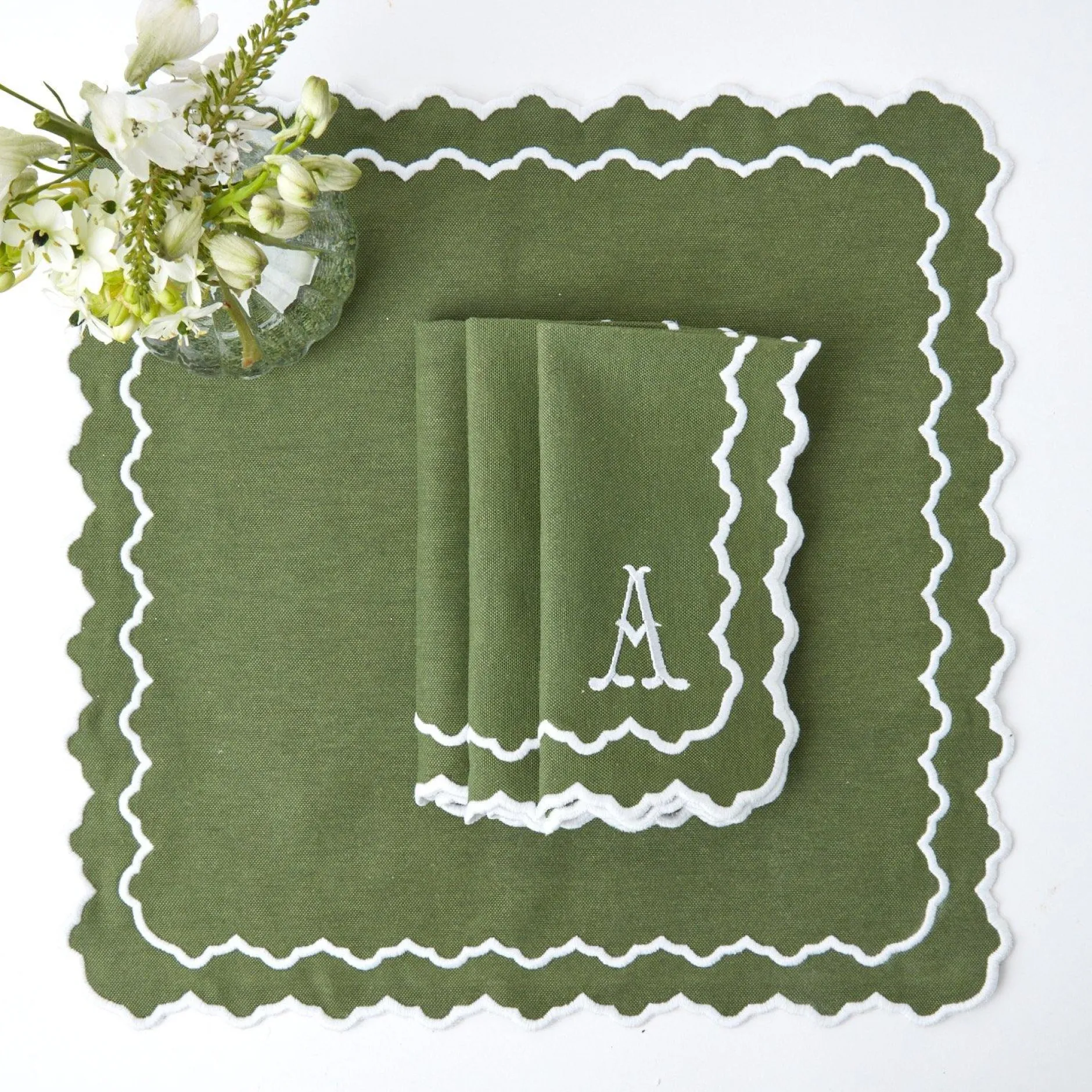 New Mrs. Alice Beatrice Forest Green Napkins (Set Of 4)