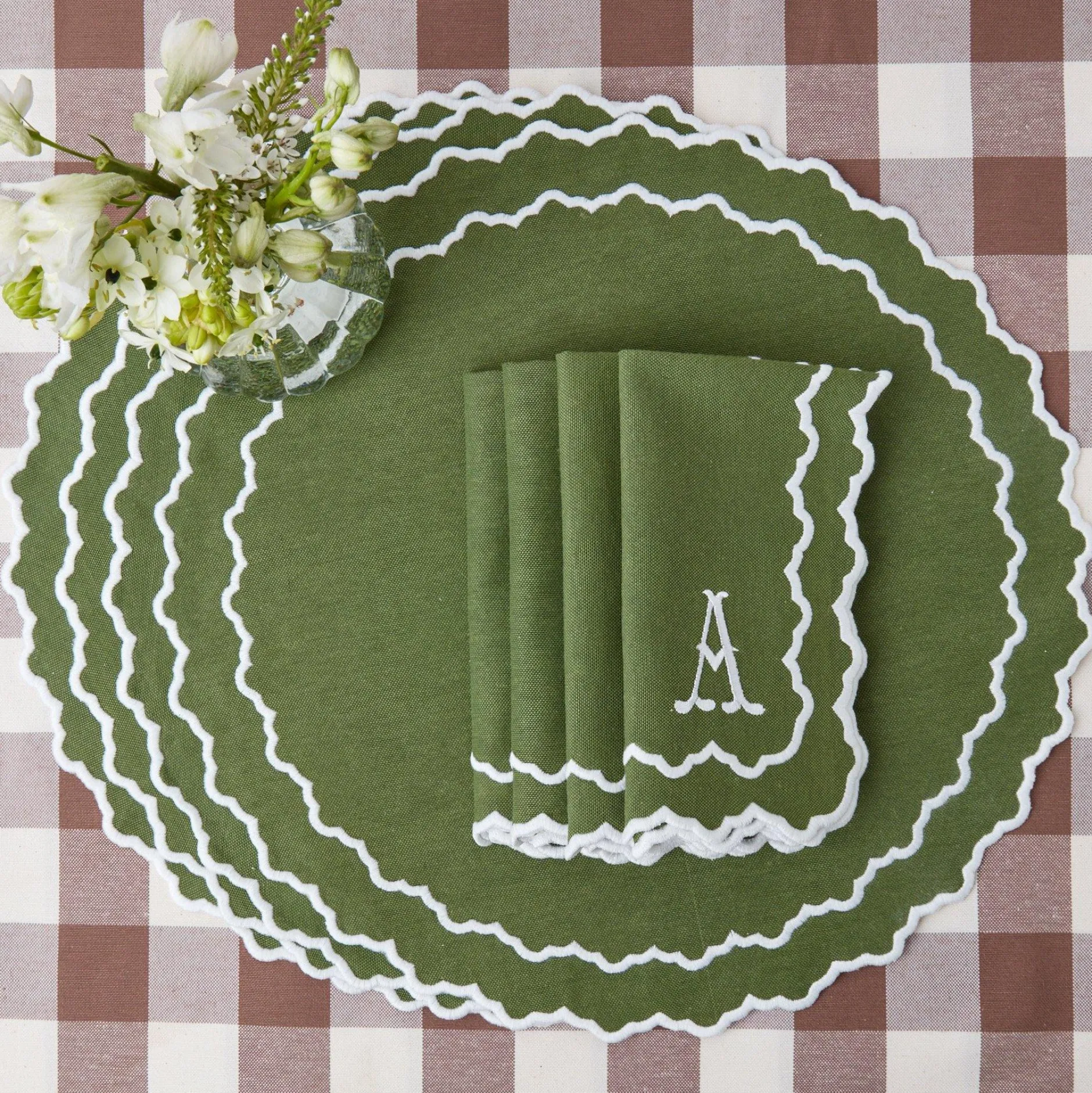 New Mrs. Alice Beatrice Forest Green Napkins (Set Of 4)