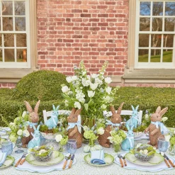 Discount Mrs. Alice Blue & Brown Rattan Rabbit Family