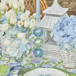 New Mrs. Alice Blue & Green Camille Candle Holder (Pair)