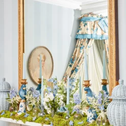 Best Mrs. Alice Blue & White Parrot Candle Holder (Pair)