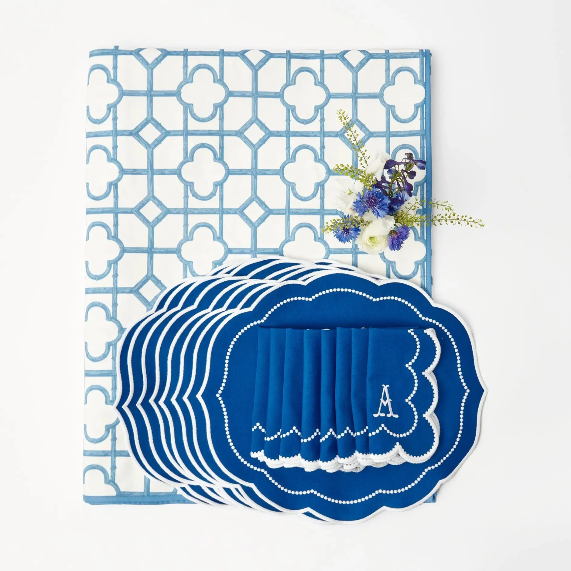 Hot Mrs. Alice Blue Bamboo & Gabrielle Linen Set