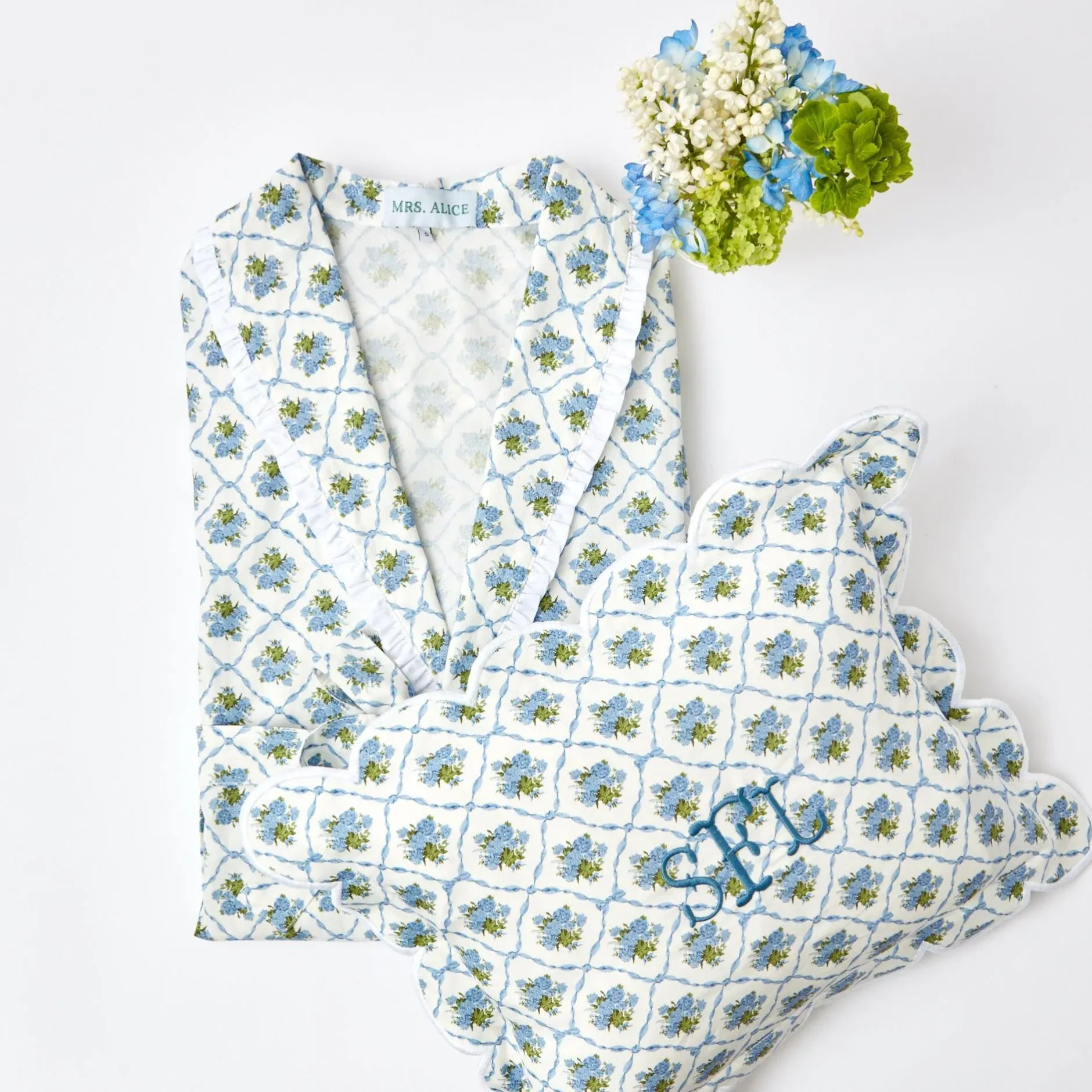 Outlet Mrs. Alice Blue Bouquet Dressing Gown