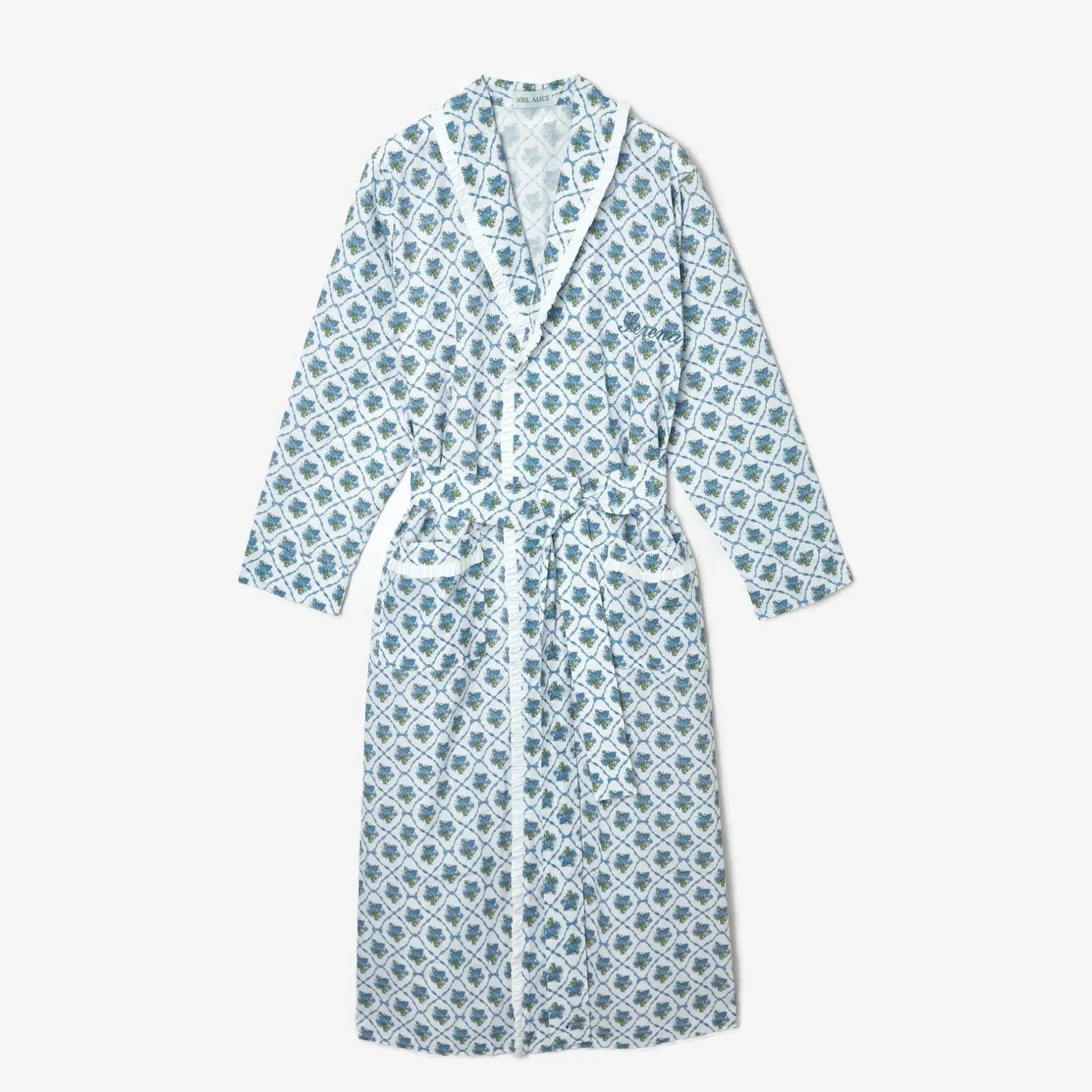 New Mrs. Alice Blue Bouquet Dressing Gown