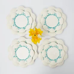 Mrs. Alice Blue Coral Dinner & Starter Plates (Set Of 8)