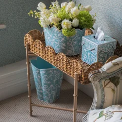 Outlet Mrs. Alice Blue Floral Tole Tissue Box