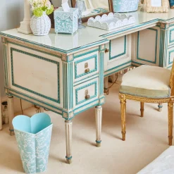 Outlet Mrs. Alice Blue Floral Tole Tissue Box