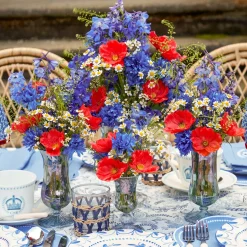 Mrs. Alice Blue Fluted Vase Set