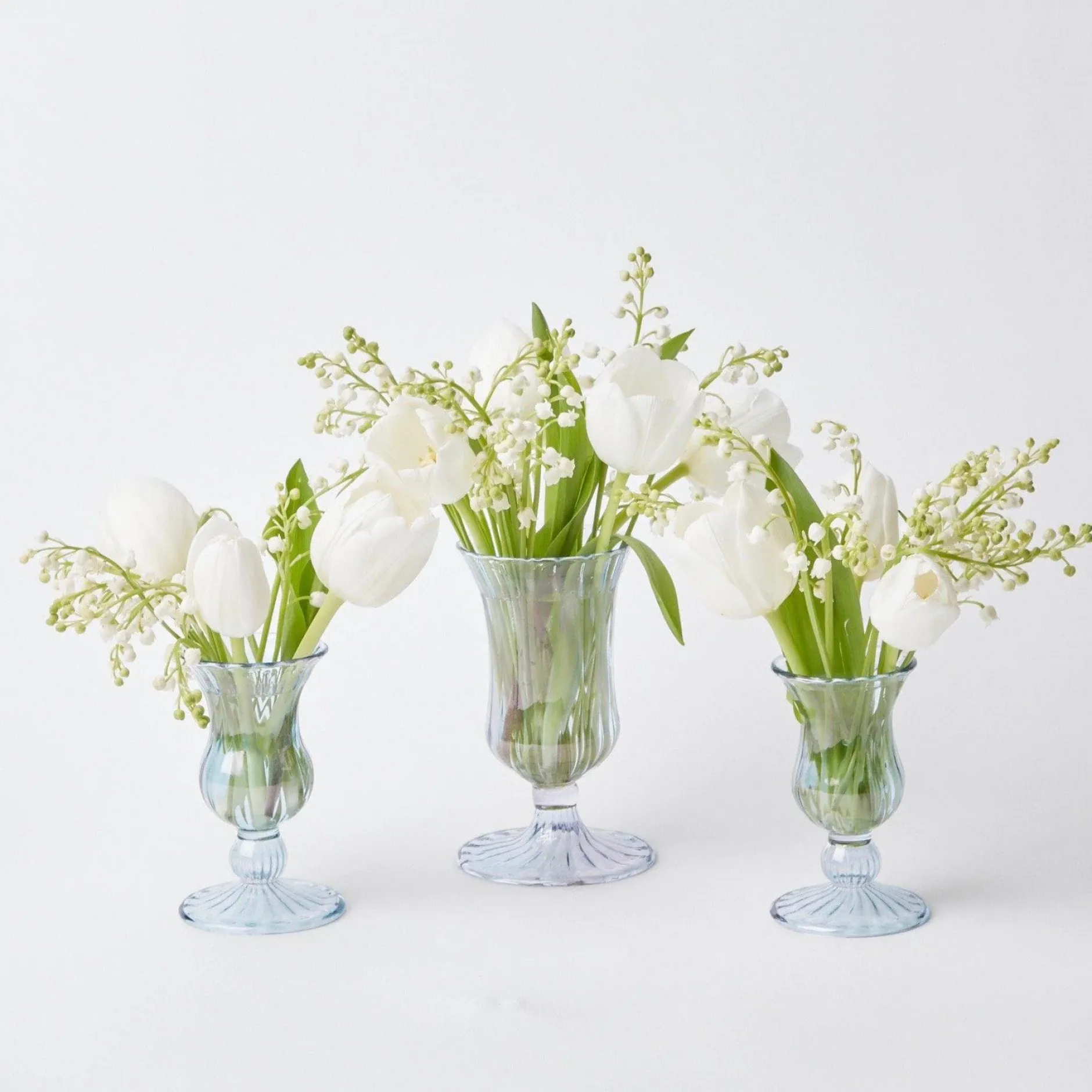 Mrs. Alice Blue Fluted Vase Set