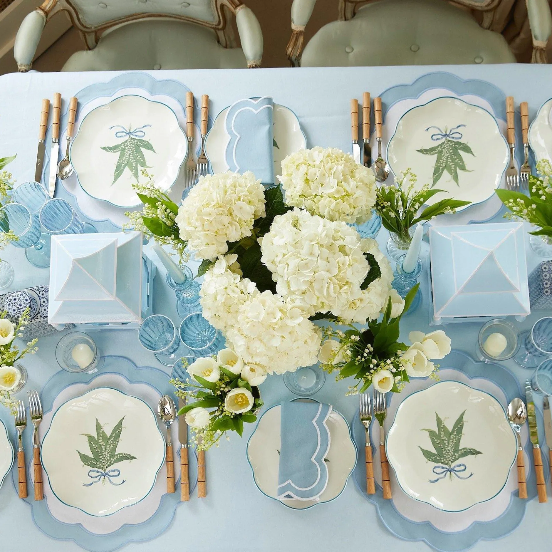 Mrs. Alice Blue Fluted Vase Set