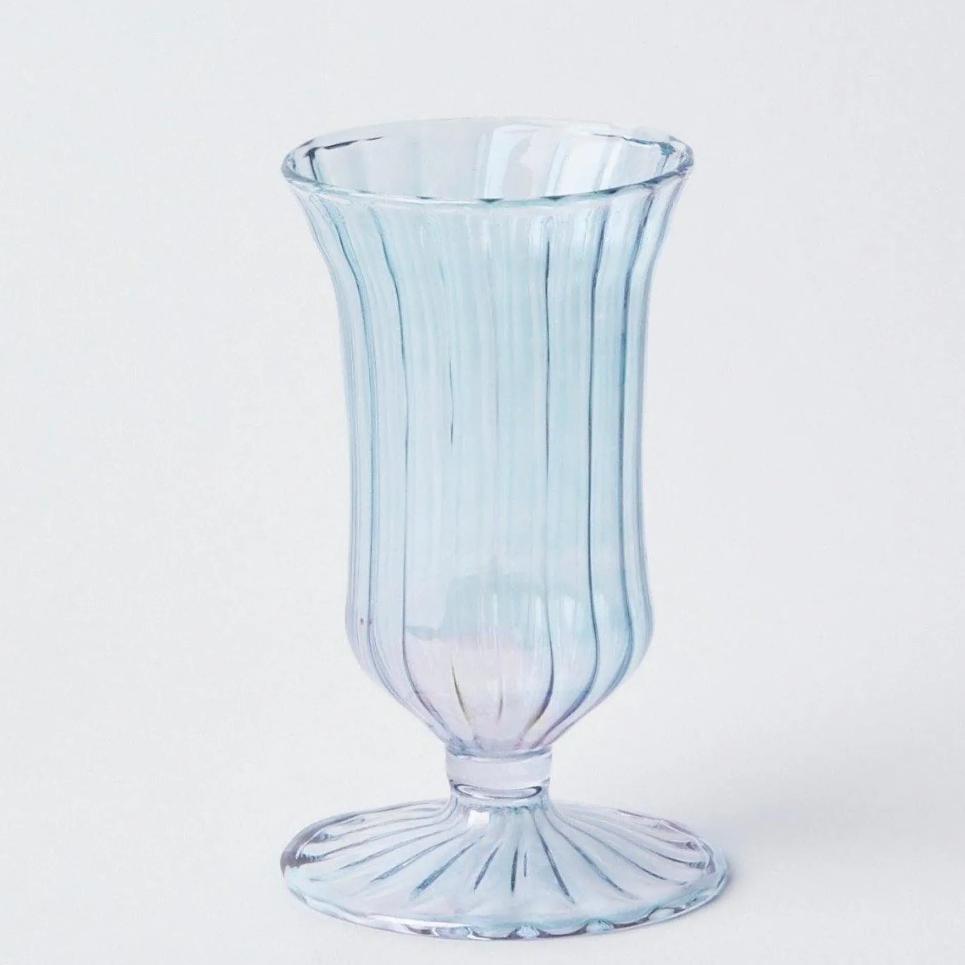 Hot Mrs. Alice Blue Fluted Vases (Pair)