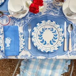 Best Mrs. Alice Blue Gingham Ruffle Seat Pad Cushion