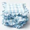 Outlet Mrs. Alice Blue Gingham Ruffle Seat Pad Cushion (Set Of 4)