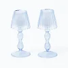Best Mrs. Alice Blue Glass Lantern Tea Light Holder (Pair) - 18 Cm