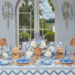 Clearance Mrs. Alice Blue Glass Lantern Tea Light Holder (Pair) - 18 Cm