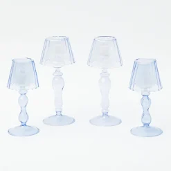 Discount Mrs. Alice Blue Glass Lantern Tea Light Holder Set