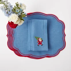 Discount Mrs. Alice Blue Hand Embroidered Father Christmas Napkins (Set Of 4)