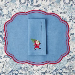Discount Mrs. Alice Blue Hand Embroidered Father Christmas Napkins (Set Of 4)