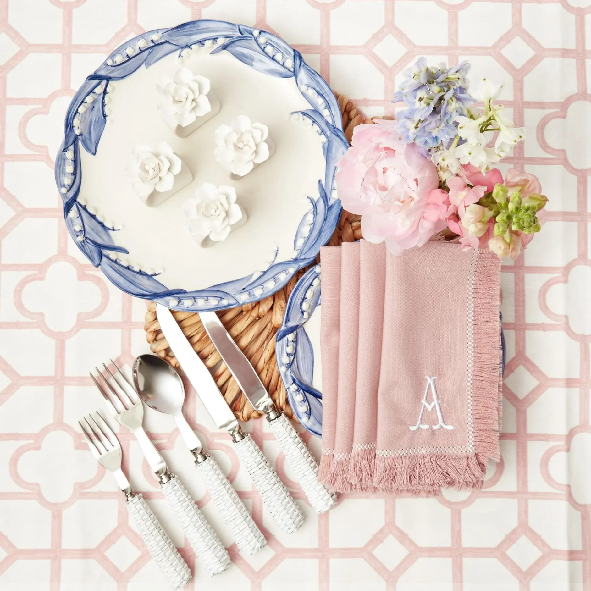 Discount Mrs. Alice Blue Lily Of The Valley Dinner Plates (Set Of 4)