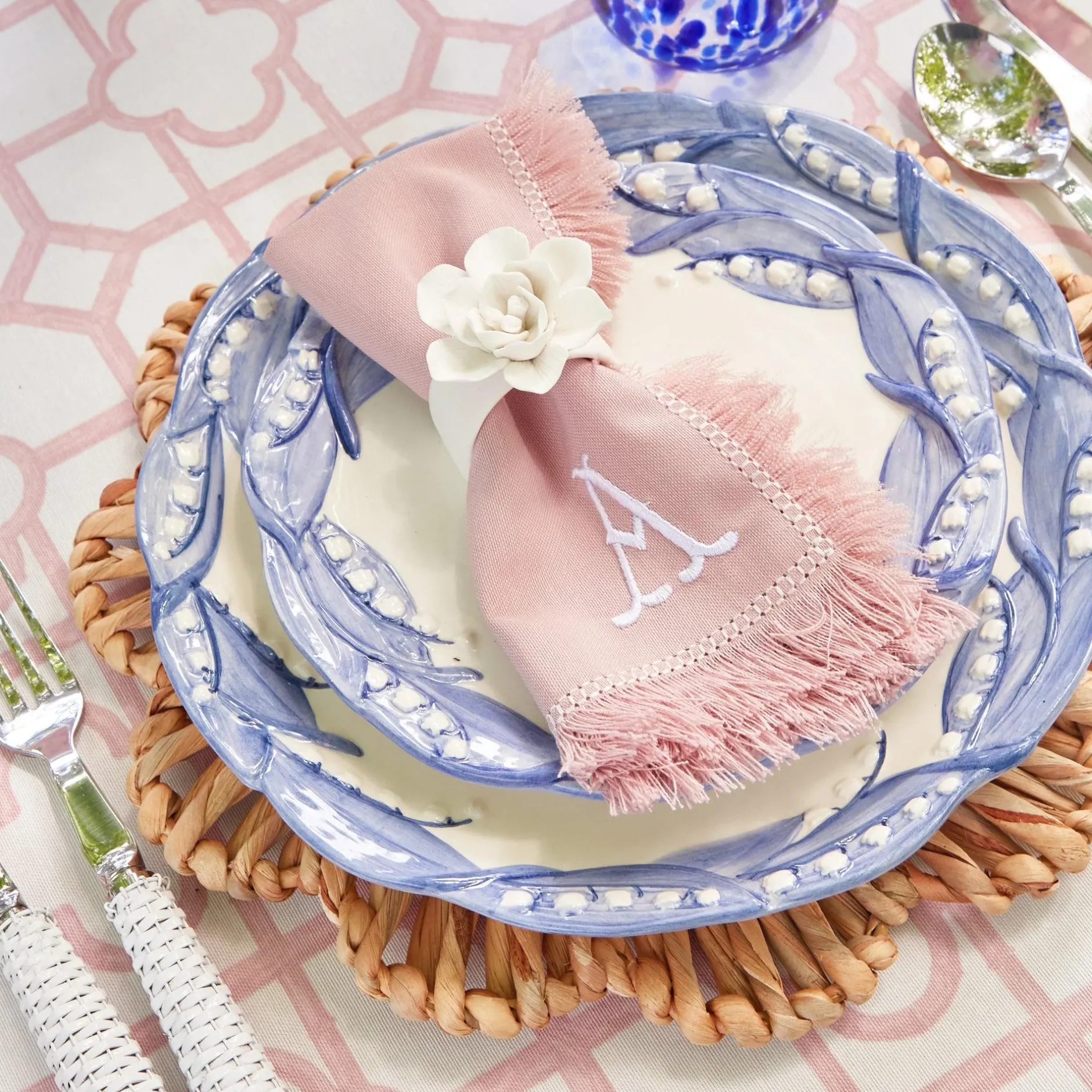 Best Mrs. Alice Blue Lily Of The Valley Dinner & Starter Plates (Set Of 8)