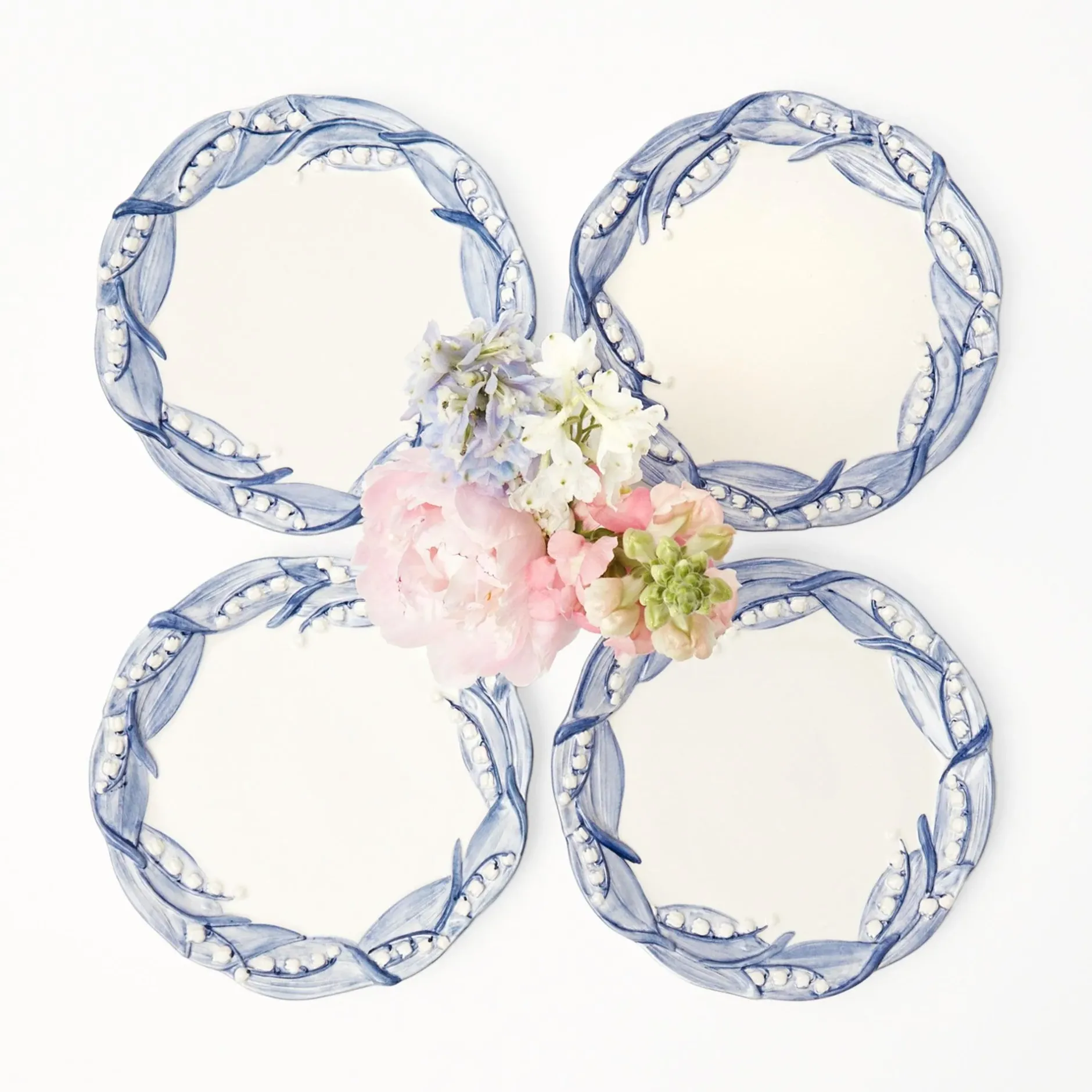 Mrs. Alice Blue Lily Of The Valley Starter Plates (Set Of 4)