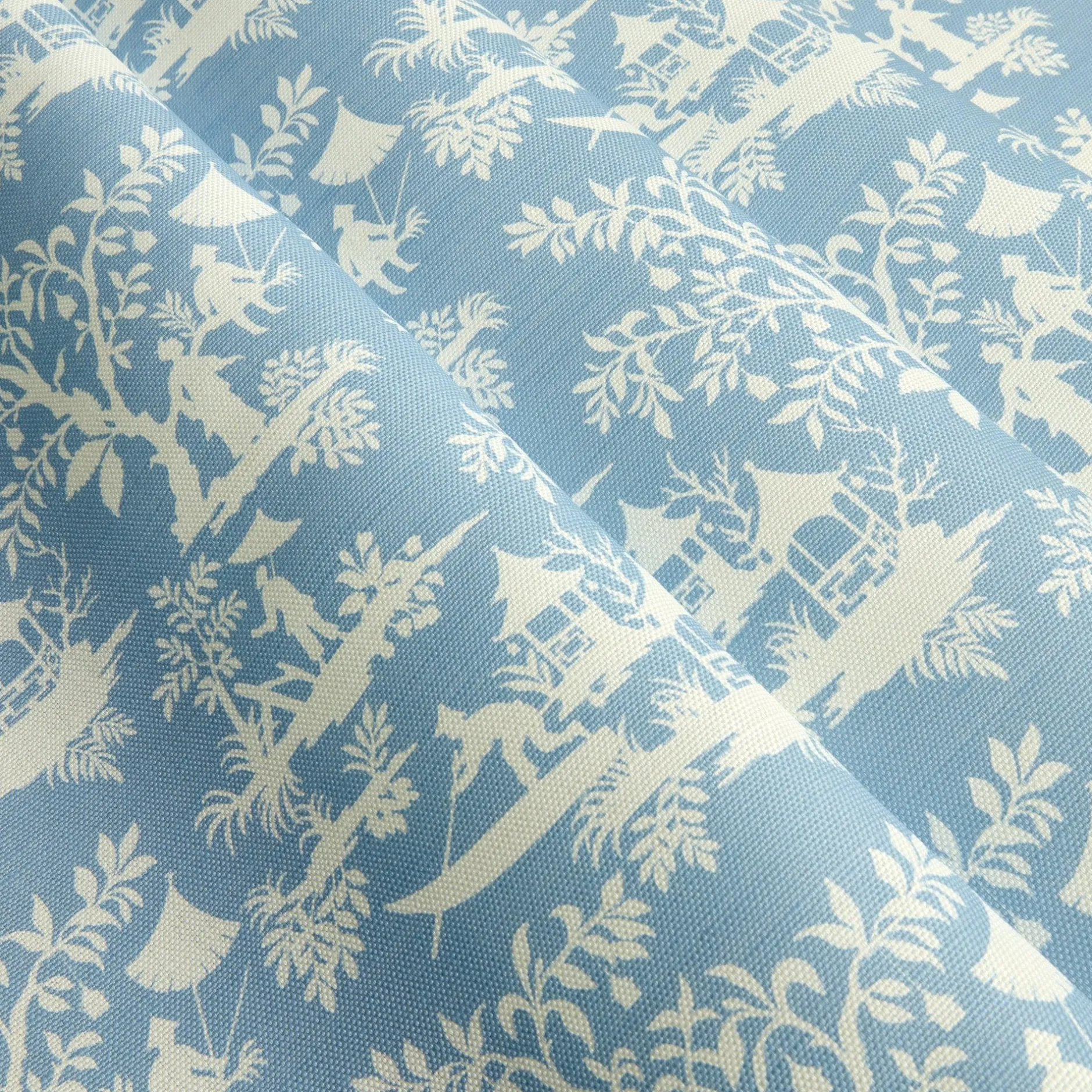 Best Mrs. Alice Blue Pagoda Garden Fabric