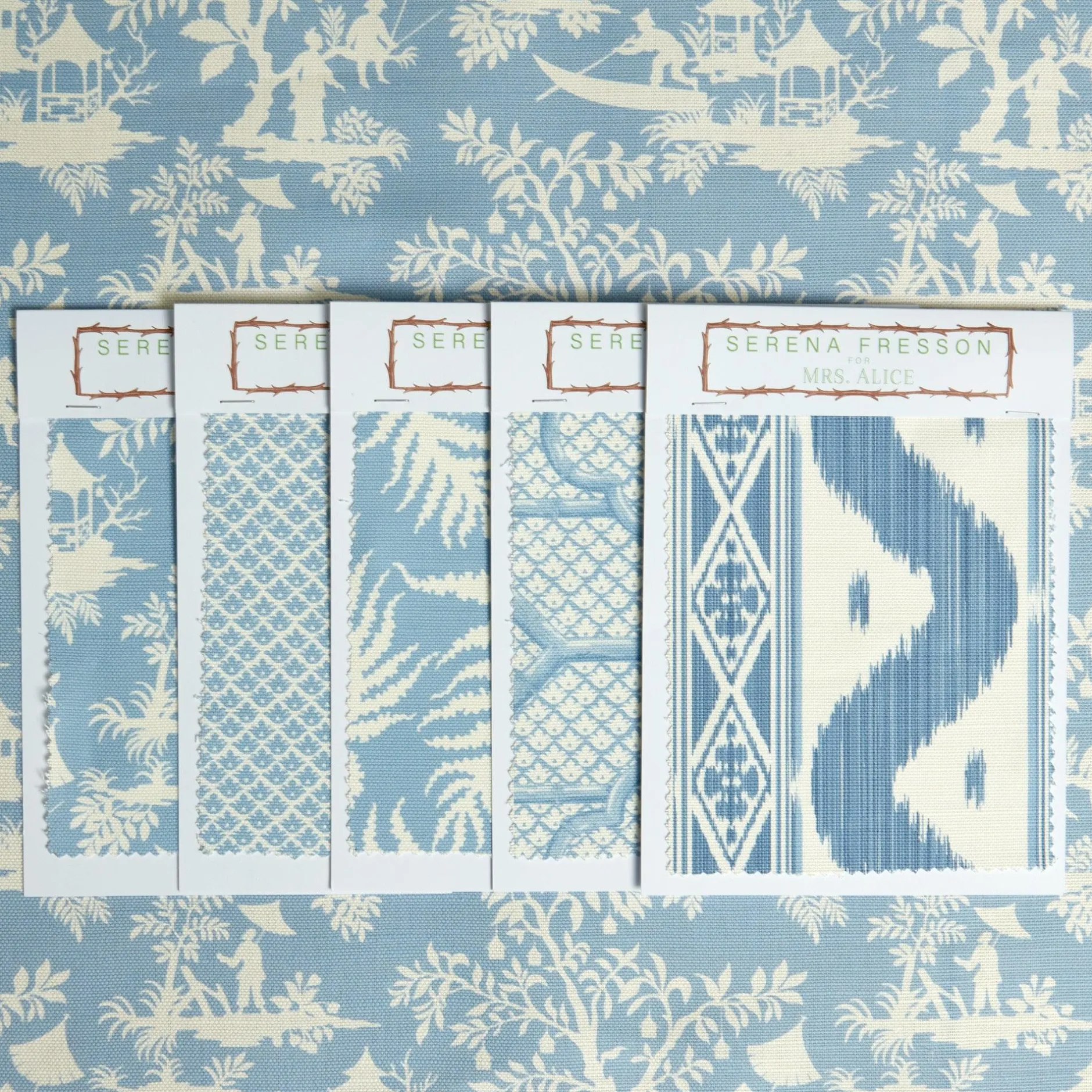 Best Mrs. Alice Blue Pagoda Garden Fabric