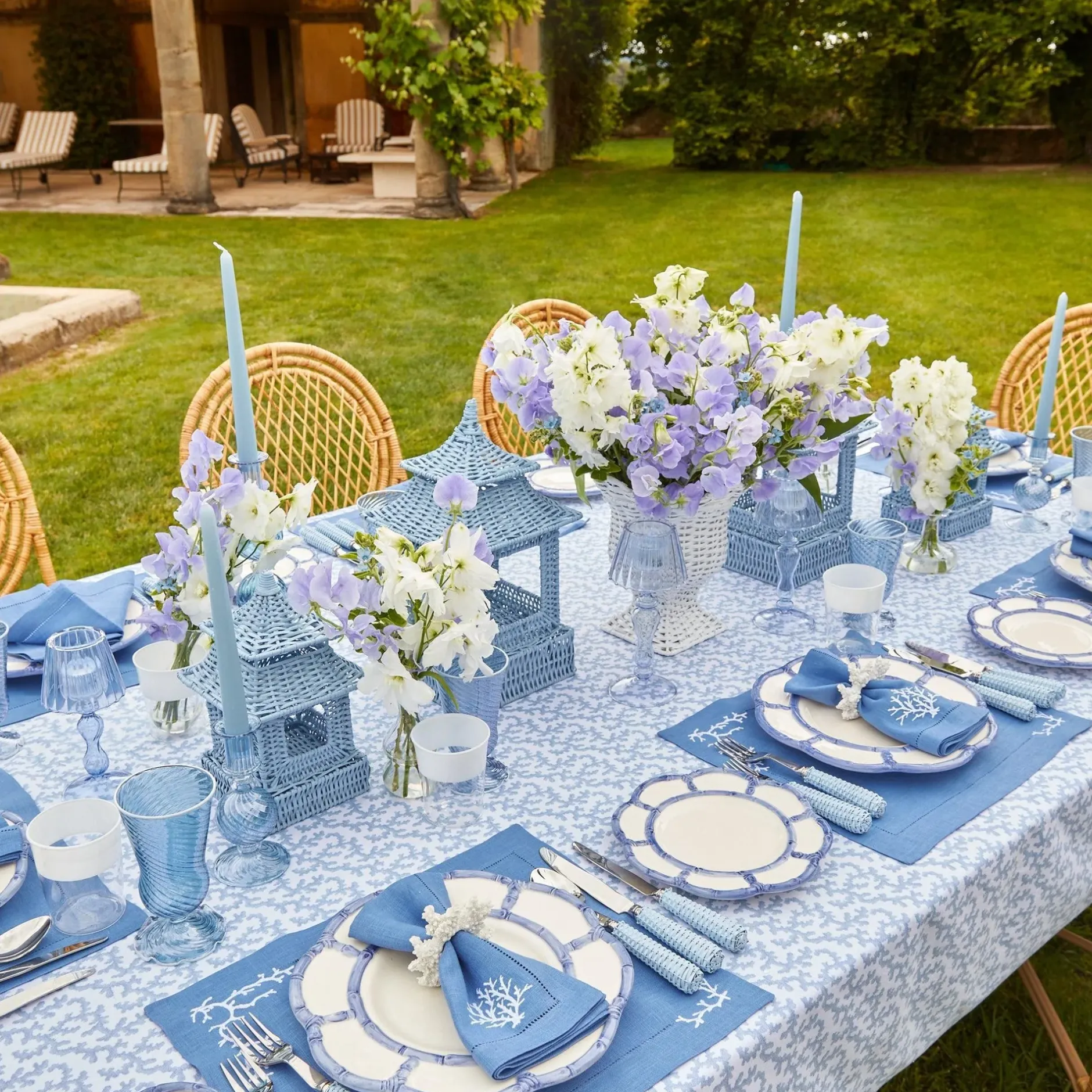 Outlet Mrs. Alice Blue Petal Bamboo Dinner Plate (Set Of 4)