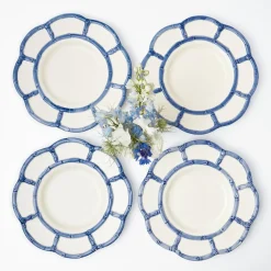 Outlet Mrs. Alice Blue Petal Bamboo Dinner Plate (Set Of 4)