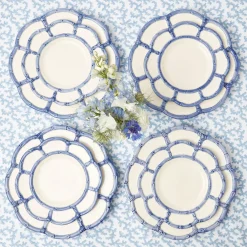 Outlet Mrs. Alice Blue Petal Bamboo Dinner & Starter Plates (Set Of 8)