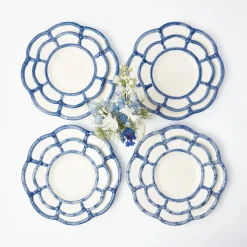 Best Mrs. Alice Blue Petal Bamboo Dinner & Starter Plates (Set Of 8)