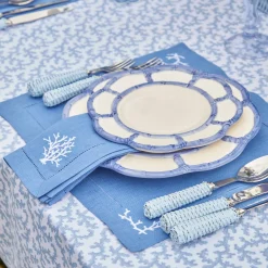 New Mrs. Alice Blue Petal Bamboo Starter Plate (Set Of 4)