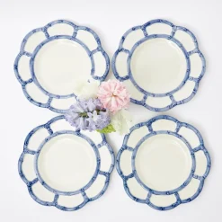New Mrs. Alice Blue Petal Bamboo Starter Plate (Set Of 4)