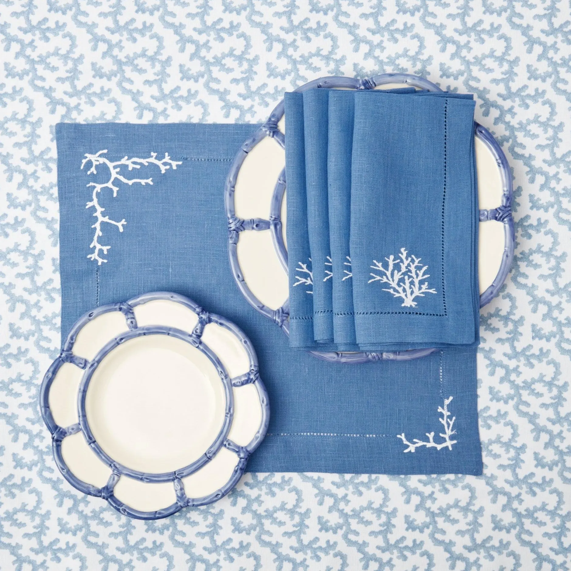 Best Mrs. Alice Blue Petal Bamboo Starter Plate (Set Of 4)