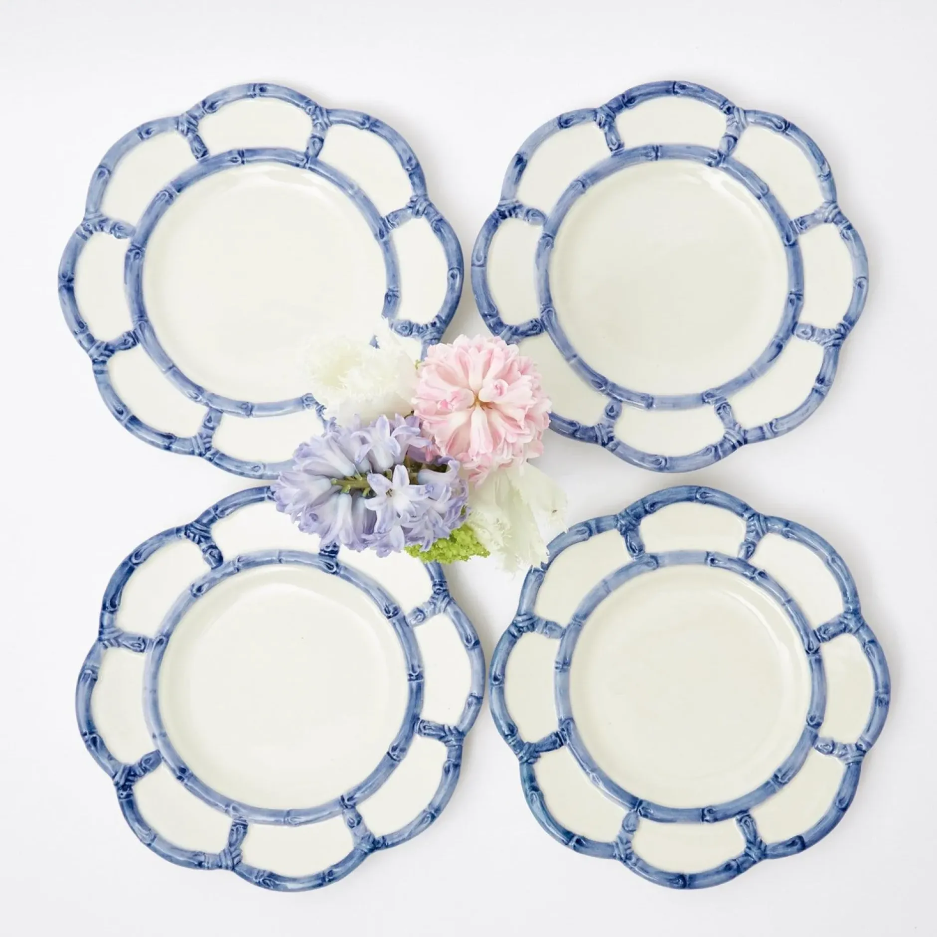 Best Mrs. Alice Blue Petal Bamboo Starter Plate (Set Of 4)