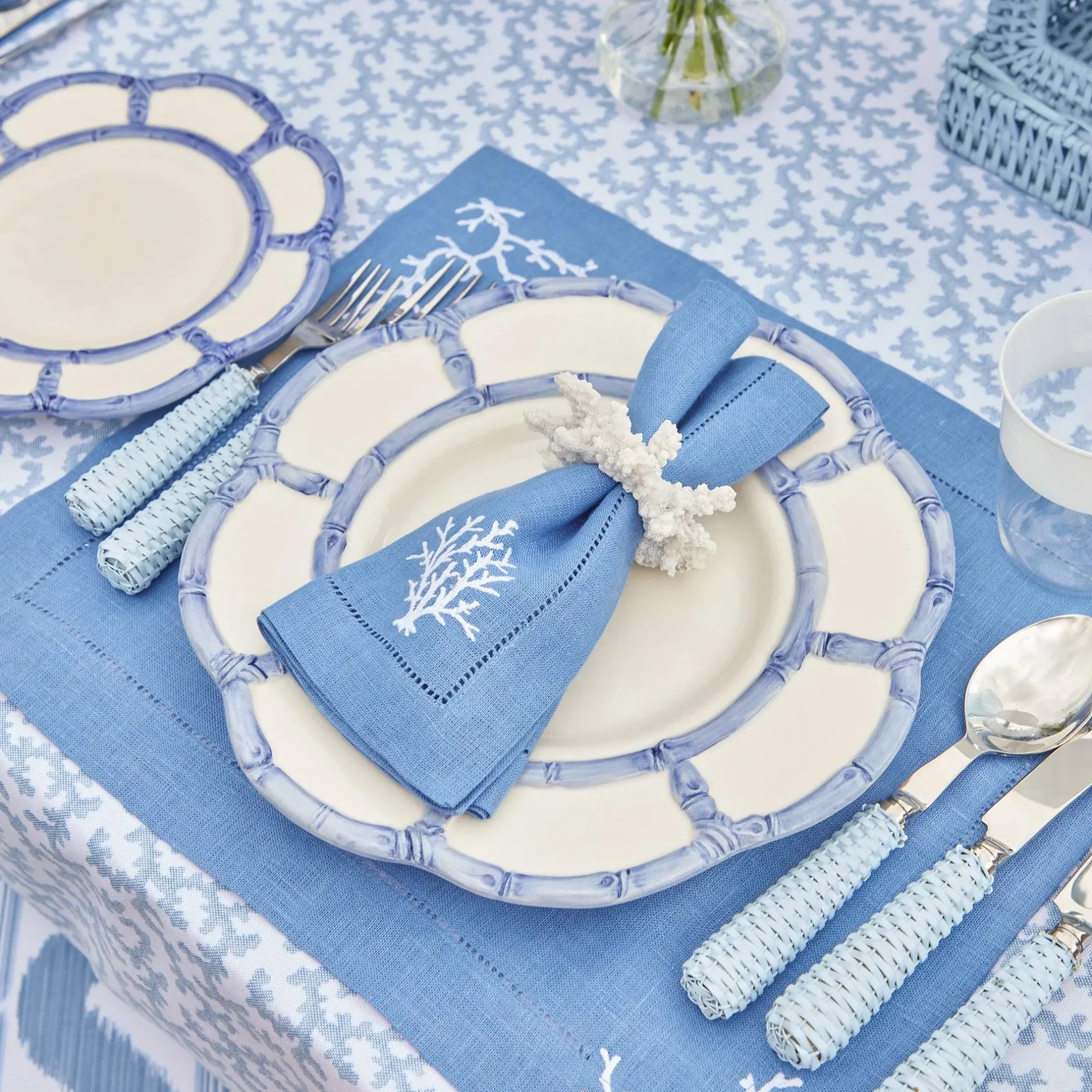 Clearance Mrs. Alice Blue Rattan Cutlery (5 Piece)