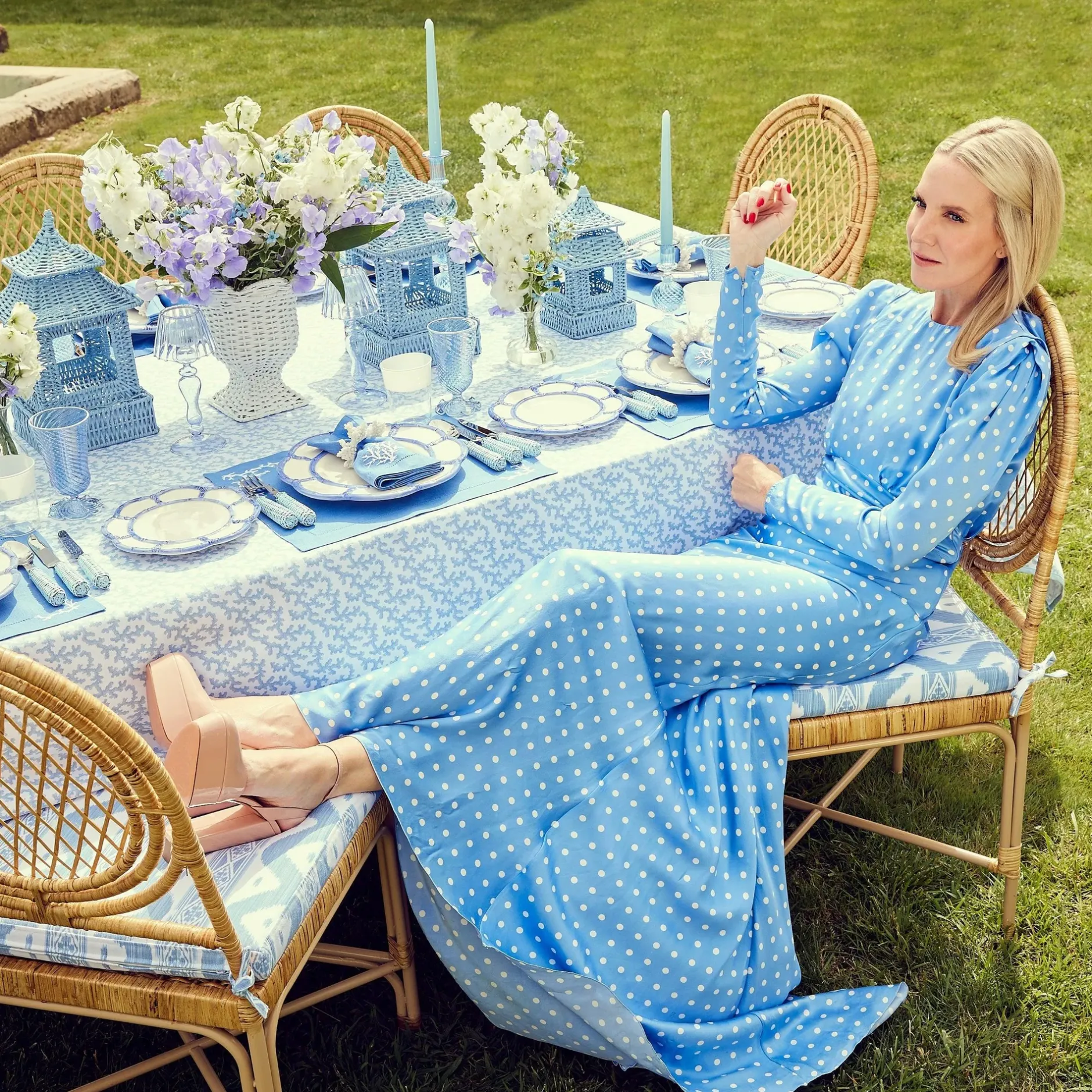 Clearance Mrs. Alice Blue Rattan Cutlery (5 Piece)