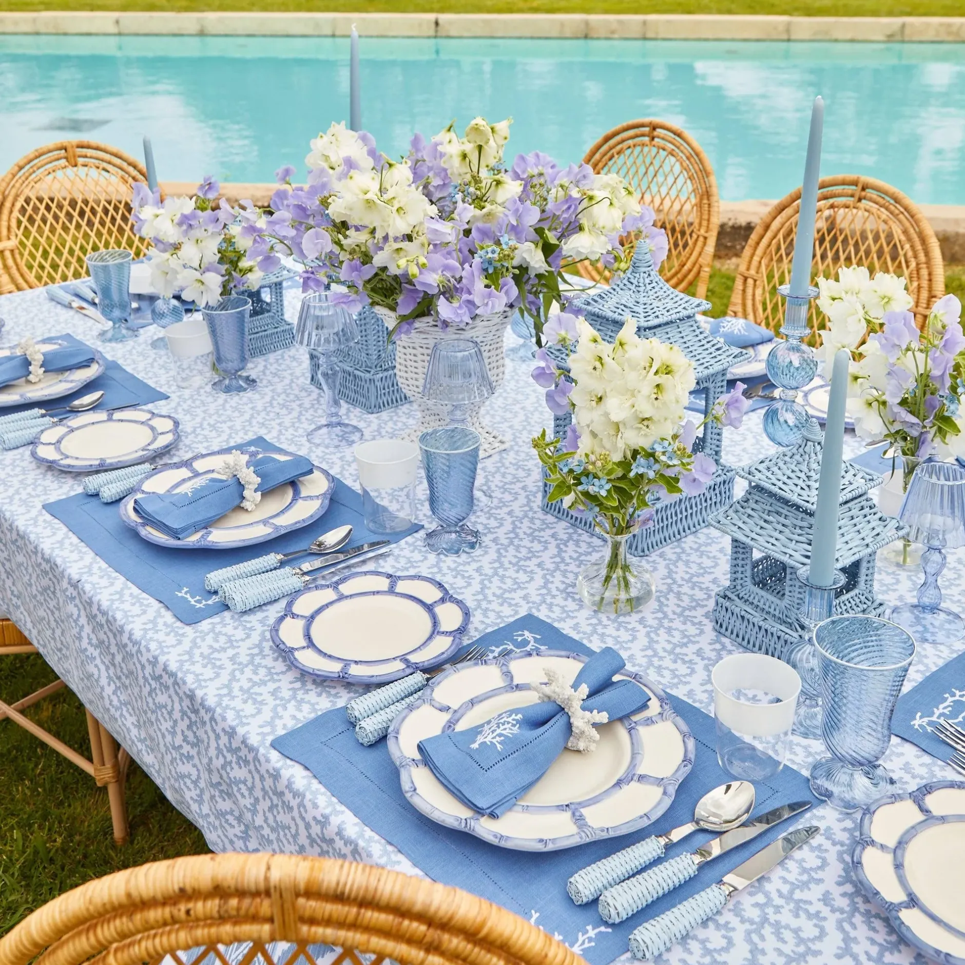 Clearance Mrs. Alice Blue Rattan Cutlery (5 Piece)